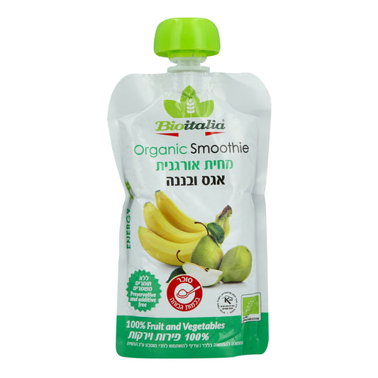 מחית אורגנית אגס ובננה | ביו איטליה - 6 יחידות - Bioitalia - פריקפוא