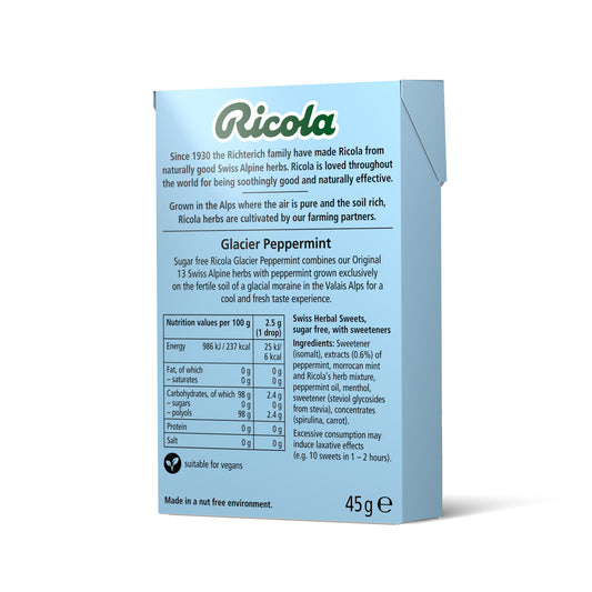 סוכריות קשות ללא תוספת סוכר בטעם צמחים, אלפין מרענן | ריקולה - Ricola - פריקפוא