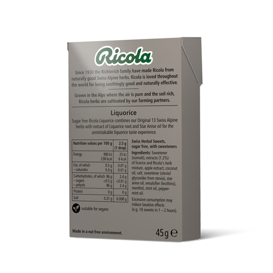 סוכריות ללא סוכר בטעם ליקוריץ | ריקולה - Ricola - פריקפוא