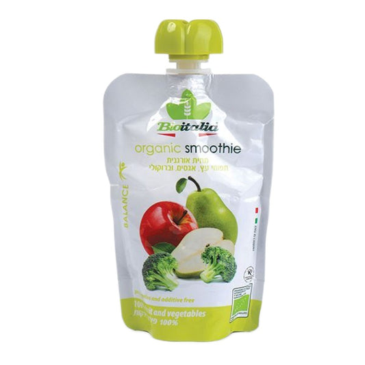 מחית אורגנית תפוחי עץ, אגסים וברוקולי | ביו איטליה - 6 יחידות - Bioitalia - פריקפוא