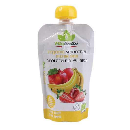 מחית אורגנית תפוחי עץ, תות שדה ובננה | ביו איטליה - 6 יחידות - Bioitalia - פריקפוא