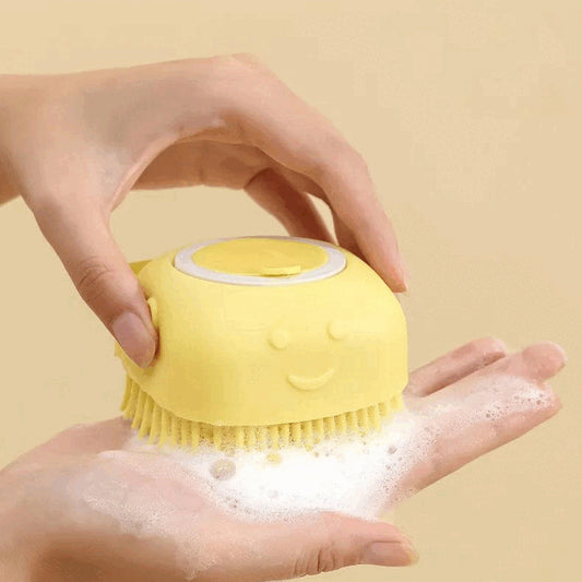 מברשת סיליקון לניקוי קרצוף וטיפוח מקצועי של בעלי חיים עם מיכל למילוי שמפו - Feed My Pet - פריקפוא