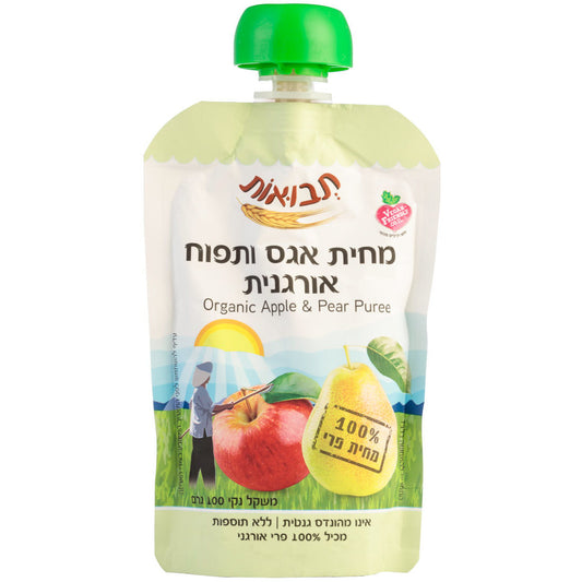 מחית אגס ותפוח אורגני - 6 יחידות - תבואות - פריקפוא