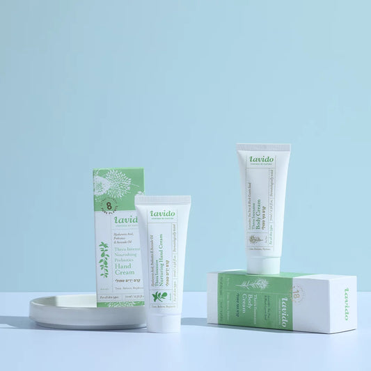קרם ידיים טיפולי ™GreenAid - עם רכיב פרה-ביוטי ושמן אבוקדו | לבידו - Lavido - פריקפוא