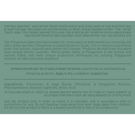 שפתון צמחי פוליגונום לשפתיים יבשות - מגן שפתיים | מורז - Moraz - פריקפוא
