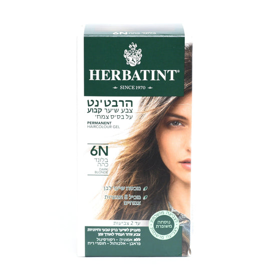 צבע טבעי לשיער גוון בלונד כהה 6N | הרבטינט - Herbatint - פריקפוא