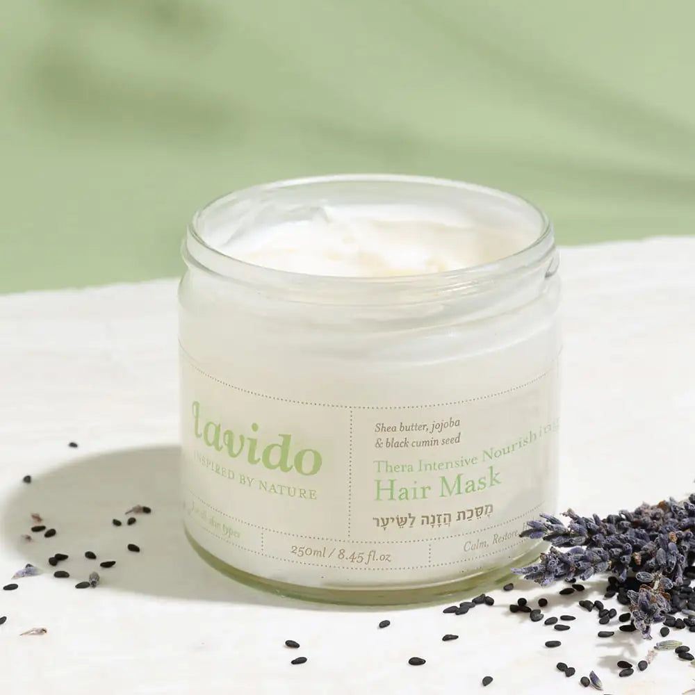 מסכת הזנה לשיער - שמן חוחובה, קצח וחמאת שיאה | לבידו - Lavido - פריקפוא
