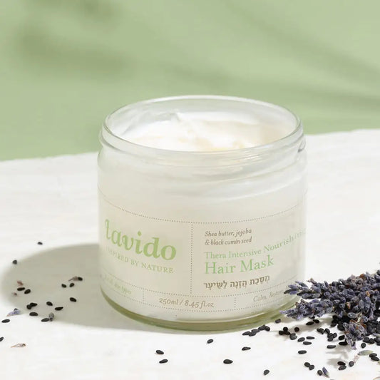 מסכת הזנה לשיער - שמן חוחובה, קצח וחמאת שיאה | לבידו - Lavido - פריקפוא