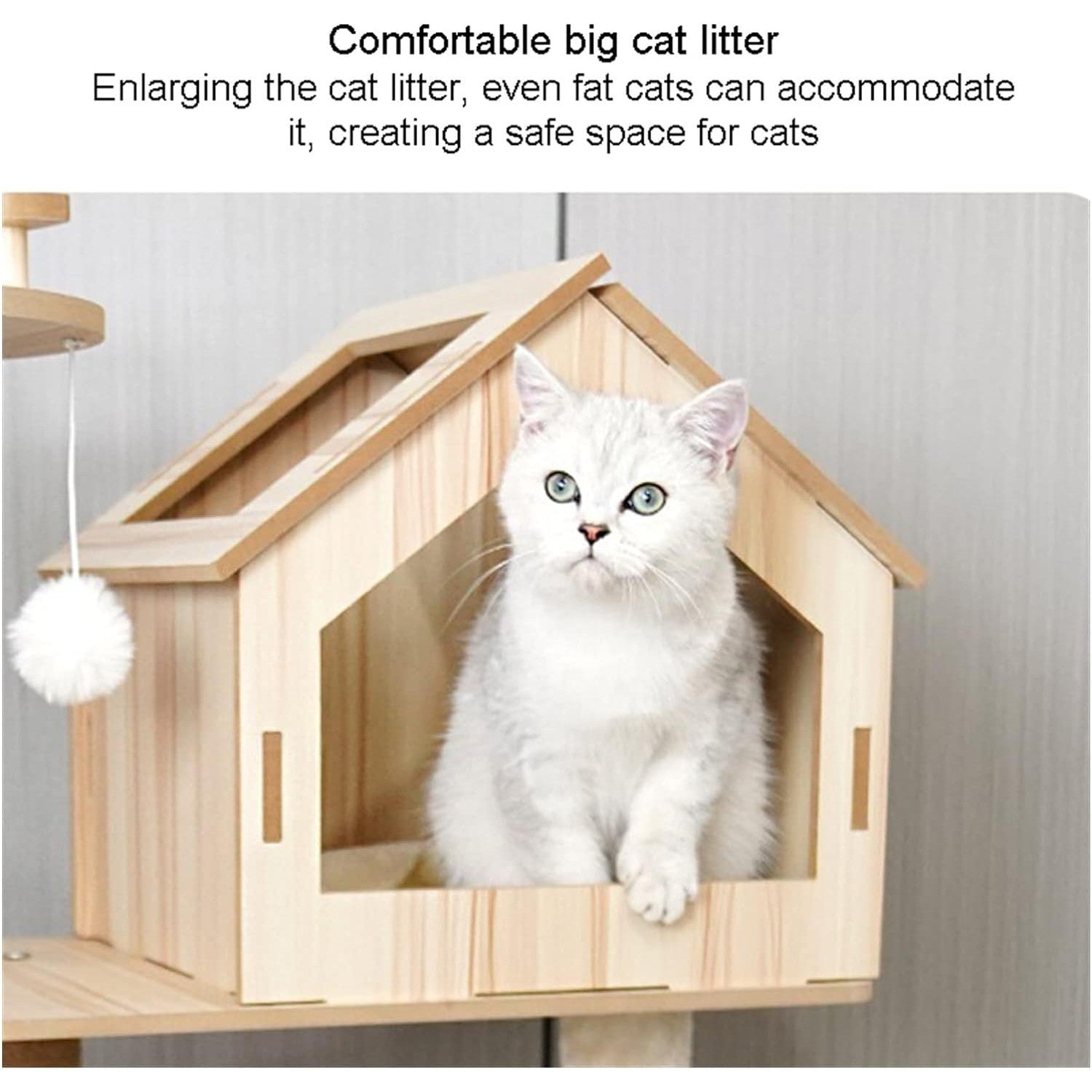 מתקן גירוד מעוצב מעץ לחתולים בעל 4 קומות - Feed My Pet - פריקפוא