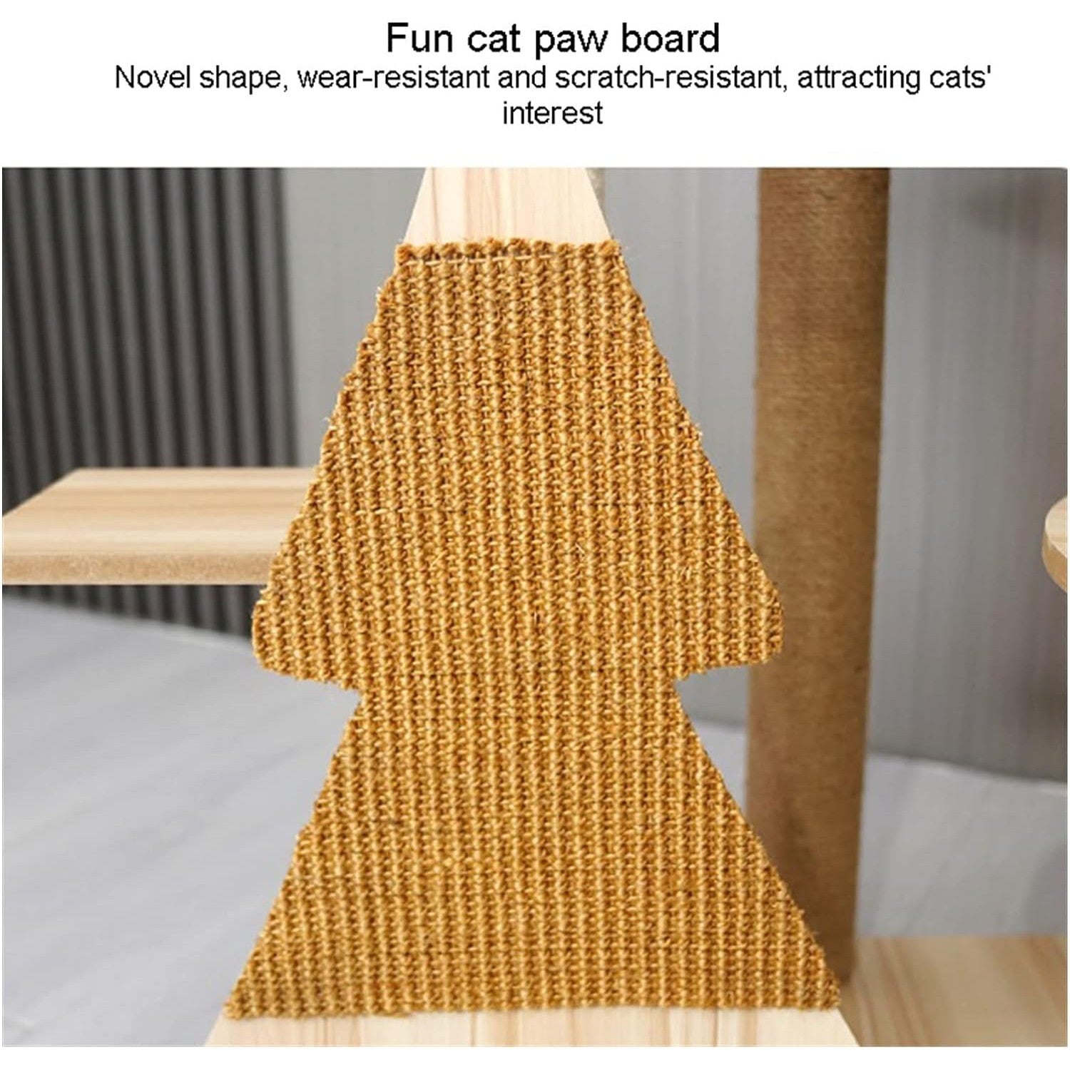 מתקן גירוד מעוצב מעץ לחתולים בעל 4 קומות - Feed My Pet - פריקפוא