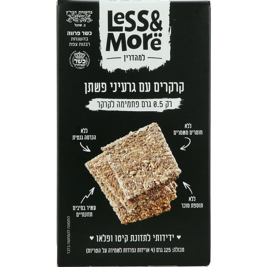 קרקרים קיטו עם גרגירי פשתן | לס איז מור - Less & More - פריקפוא