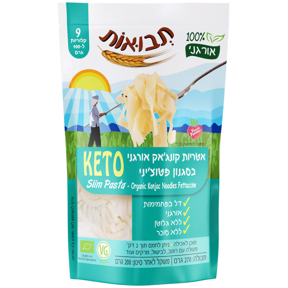 אטריות קונג'אק אורגני בסגנון פטוצ'יני - תבואות - פריקפוא