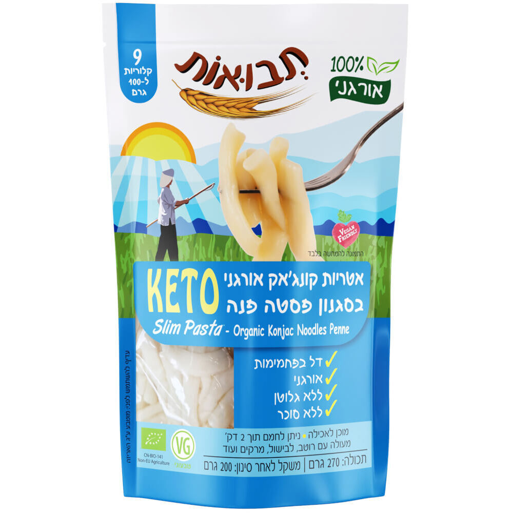 אטריות קונג'אק אורגני בסגנון פסטה פנה - תבואות - פריקפוא