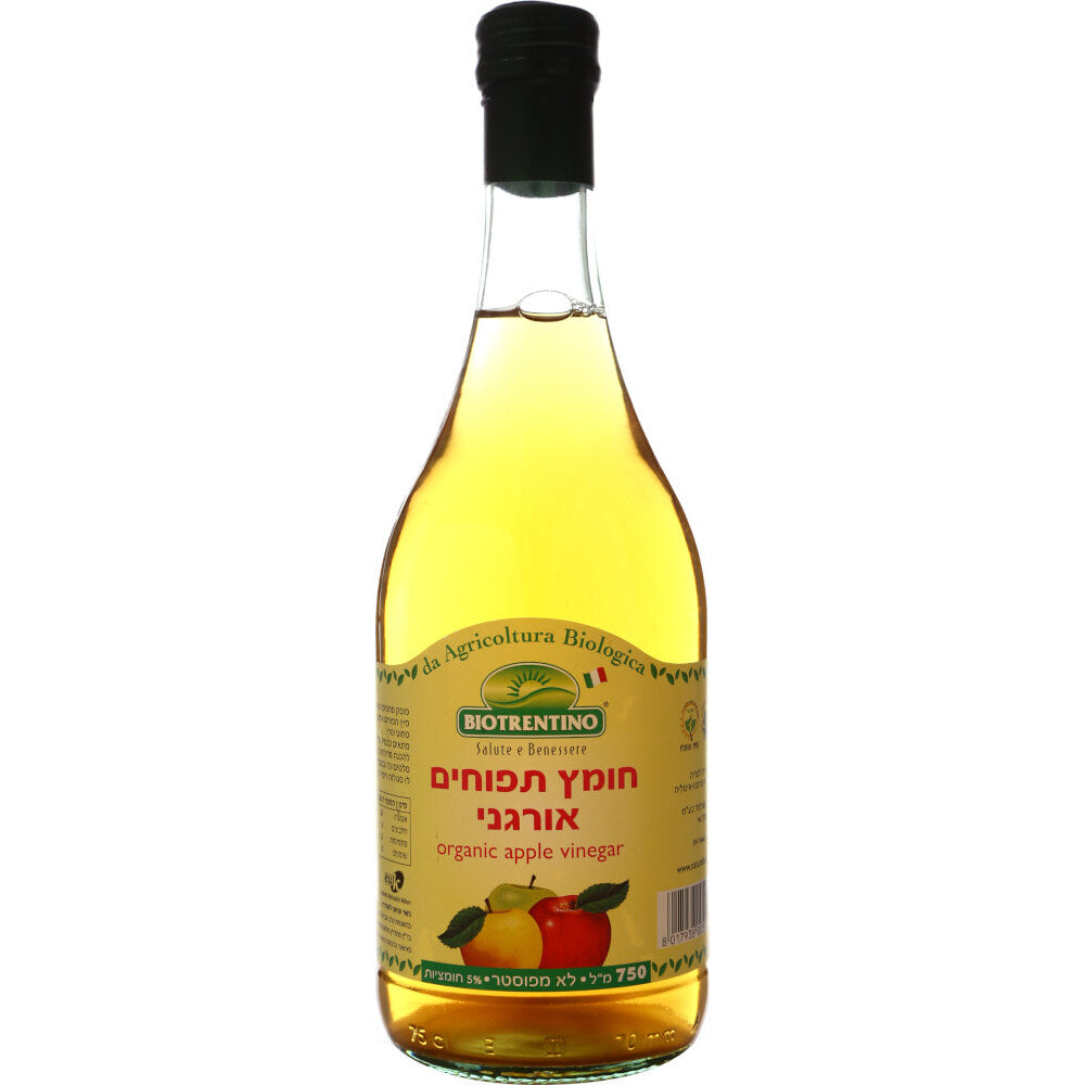 חומץ תפוחים טבעי אורגני 5% לא מפוסטר | Biotrentino