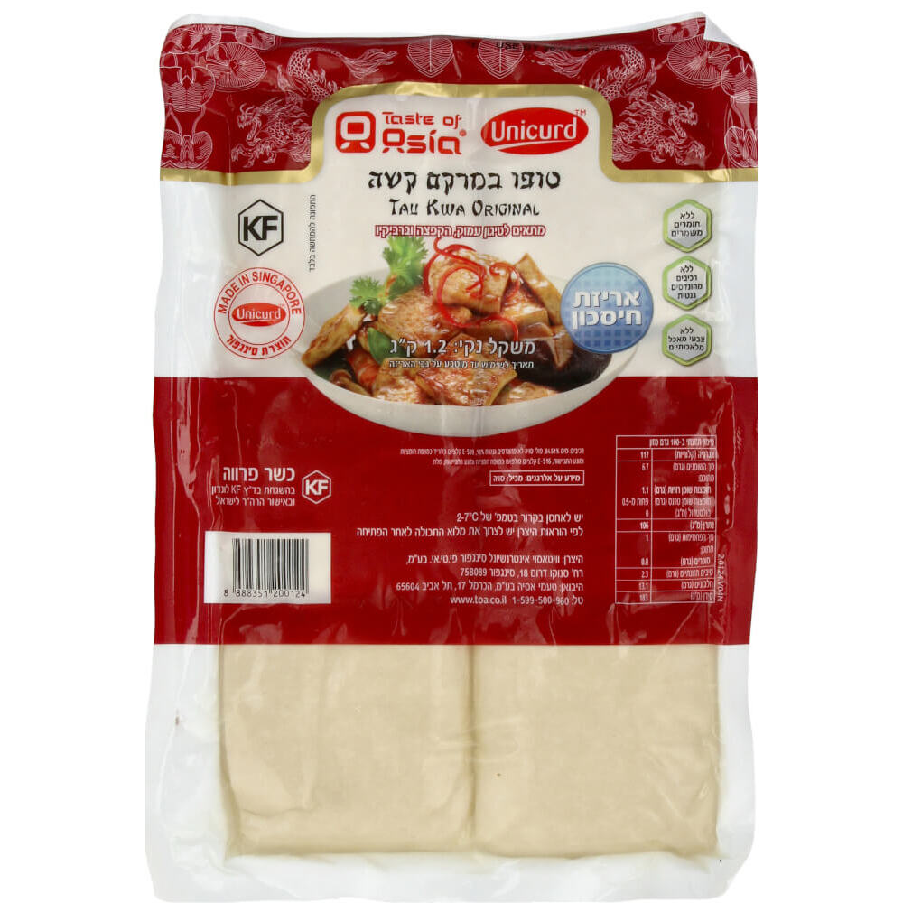טופו טרי Unicurd Tau Kwa במרקם קשה 1.2 ק"ג | טעמי אסיה-Taste of Asia-פריקפוא