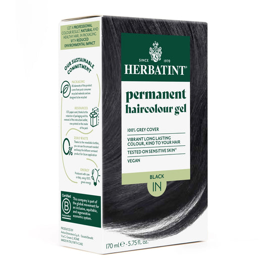 צבע טבעי לשיער גוון שחור 1N | הרבטינט-Herbatint-פריקפוא