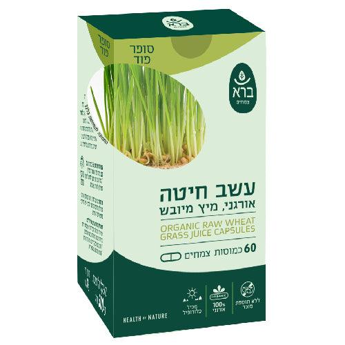 כמוסות עשב חיטה אורגני | מיץ מיובש | Organic Raw Wheat Grass Juice - ברא צמחים - פריקפוא