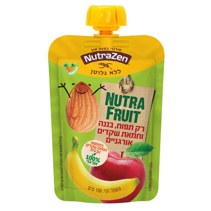Nutra Fruit - מחית אורגנית תפוחי עץ, בננה וחמאת שקדים | נוטרה זן - NutraZen - פריקפוא